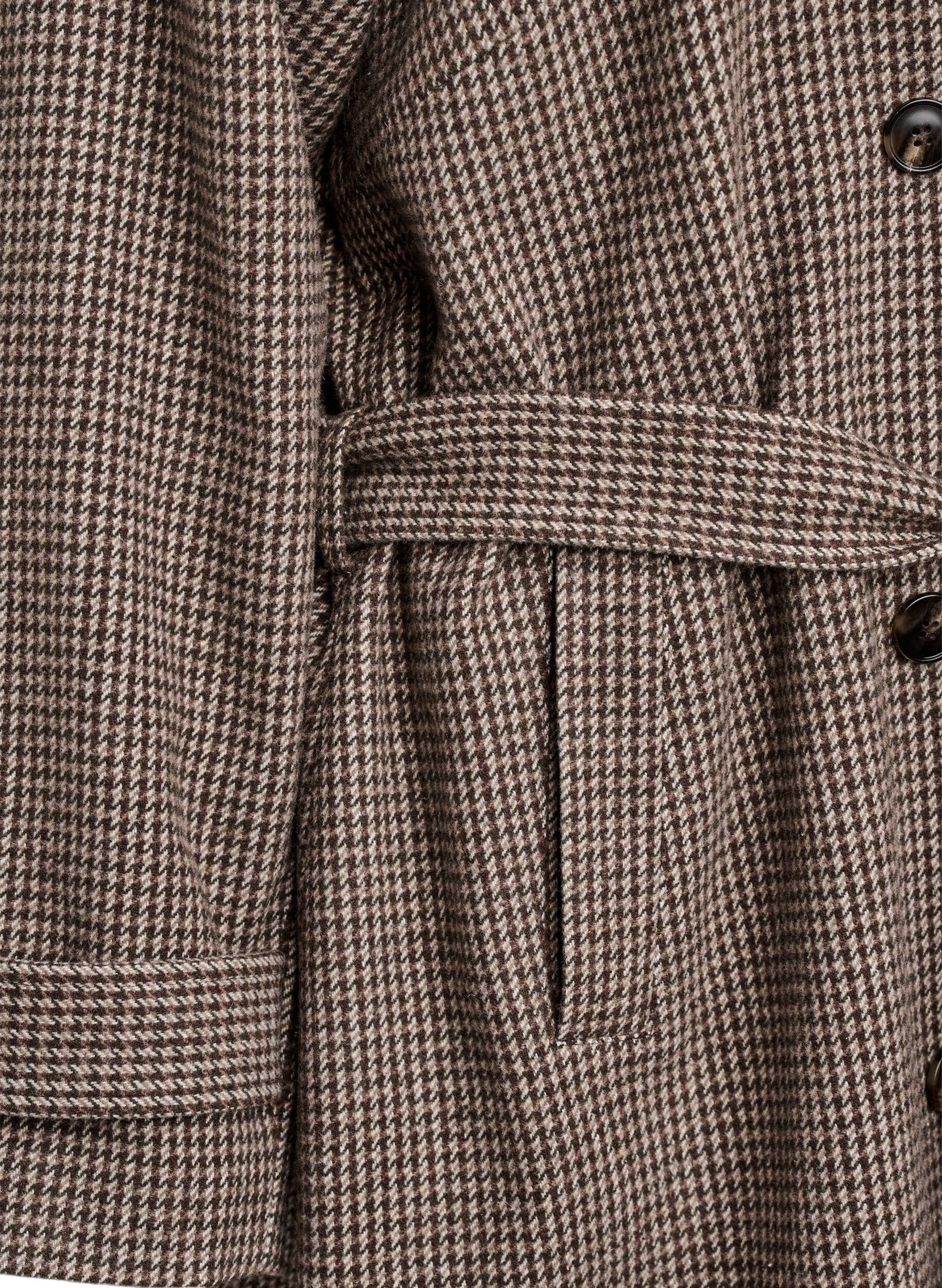 Zizzifashion Checked coat with belt, Brown, Packshot image number 3
