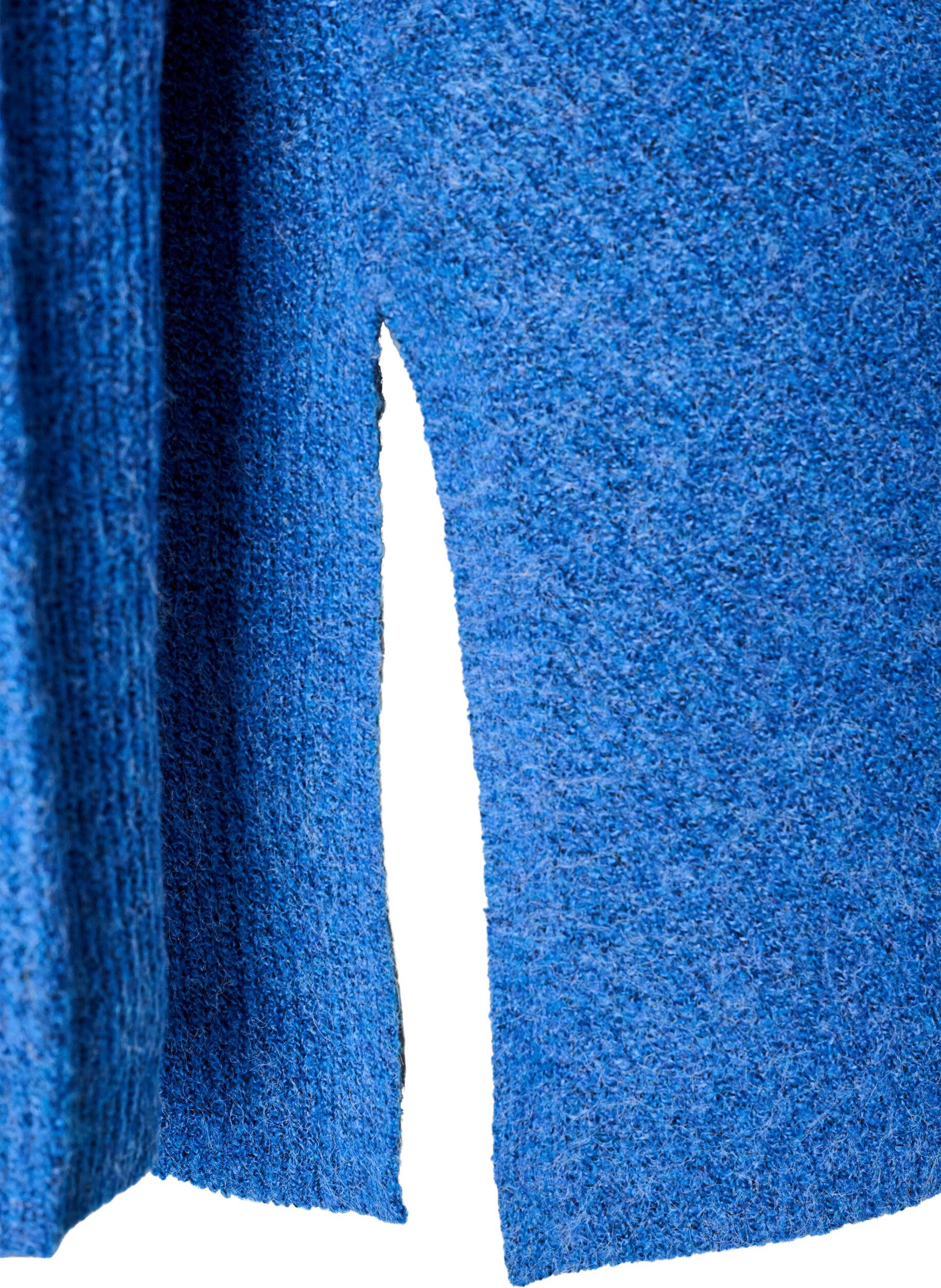 ZizzifashionKnitted jumper with a diagonal pattern and raglan sleeves, Blue, Packshot image number 3