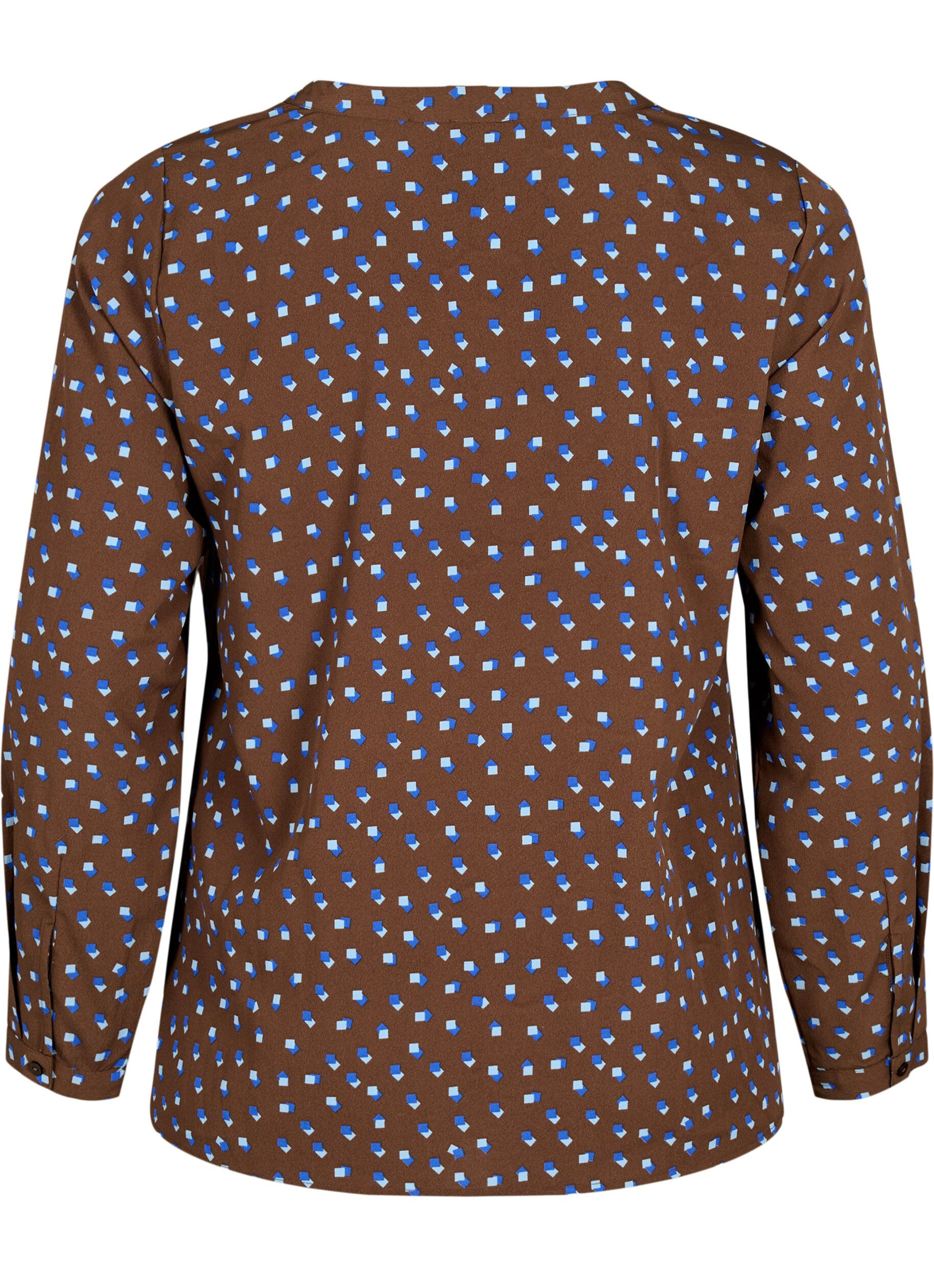Zizzifashion FLASH - Long sleeve blouse with print, Chicory Coffee AOP, Packshot image number 1