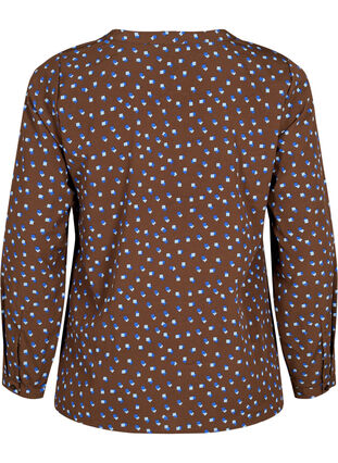 FLASH - Long sleeve blouse with print, Chicory Coffee AOP, Packshot image number 1