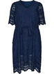 Shirt dress in broderie anglaise with a tie-belt, Blue, Packshot image number 0