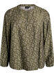 Long-sleeved blouse with pattern and buttons, Green, Packshot image number 0