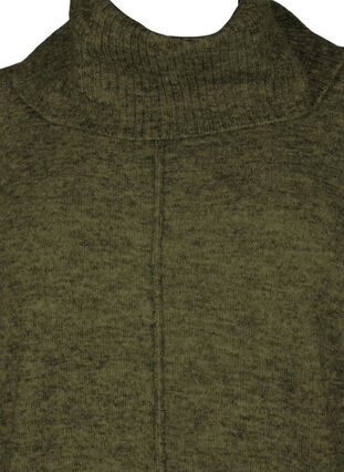 Melange knit sweater with turtleneck, Winter Moss Mel., Packshot image number 2