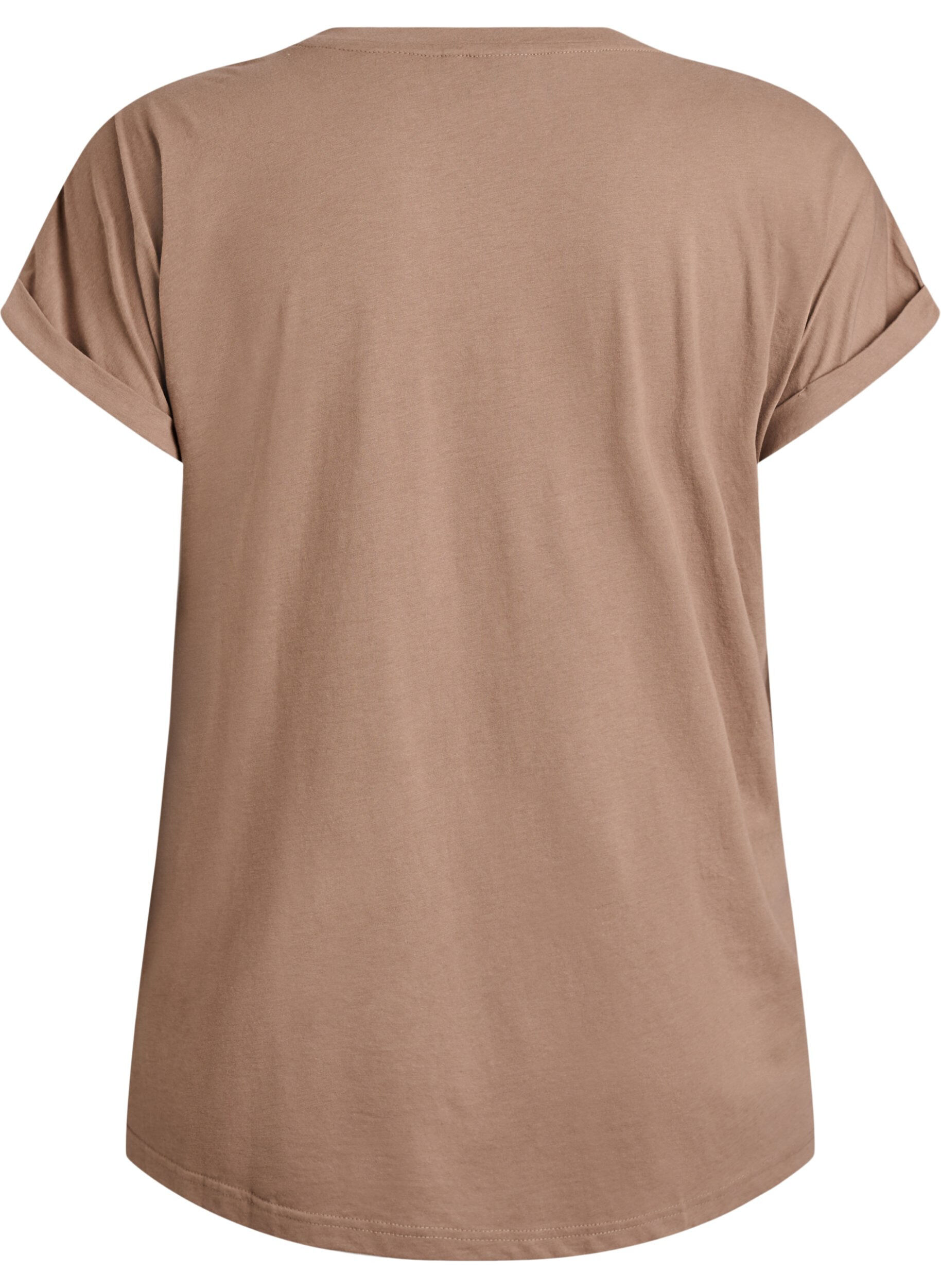 Zizzifashion Short-sleeved cotton blend t-shirt, Brown, Packshot image number 1
