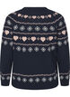 Long-sleeved knitted top with Christmas motif, Navy Blazer Comb, Packshot image number 1