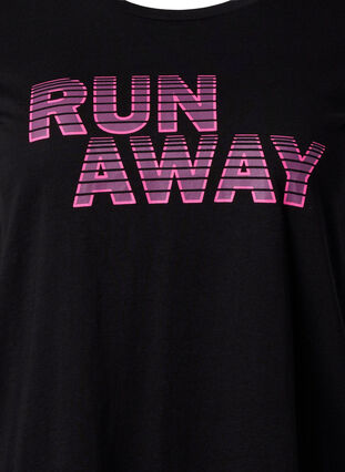 Training T-shirt with print, Black w. Run Away, Packshot image number 2