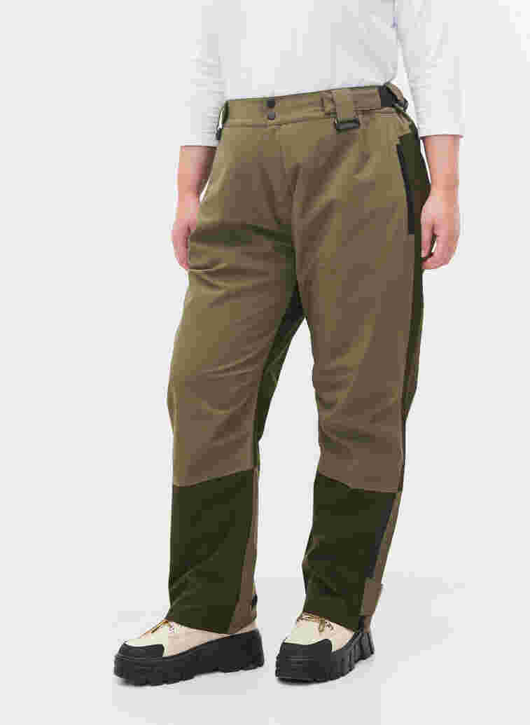 Waterproof shell trousers with pockets, Forest Night Comb, Model image number 3