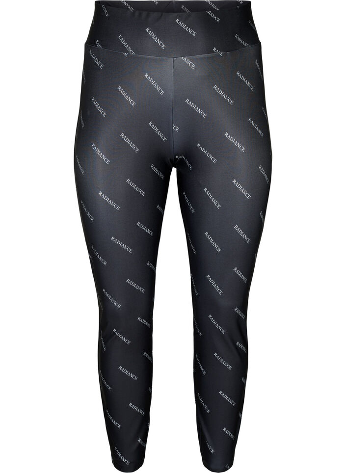 Leggings with text print, Black Radiance, Packshot image number 0
