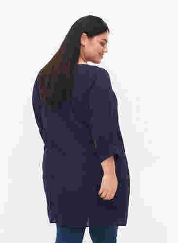 Viscose tunic with 3/4 sleeves, Navy Blazer, Model image number 1