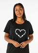 FLASH - T-shirt with motif, Black Flower Heart , Model image number 0