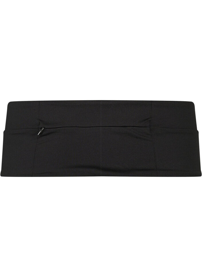 Reflector running belt with pockets, Black, Packshot image number 1