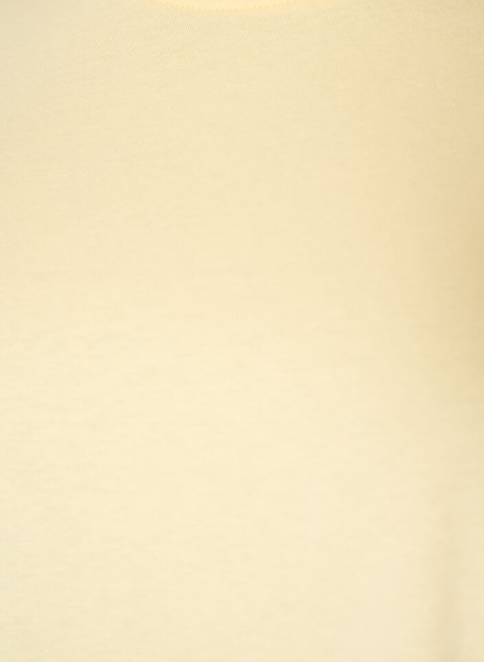 T-shirt with asymmetric lace hem, Yellow, Packshot image number 2