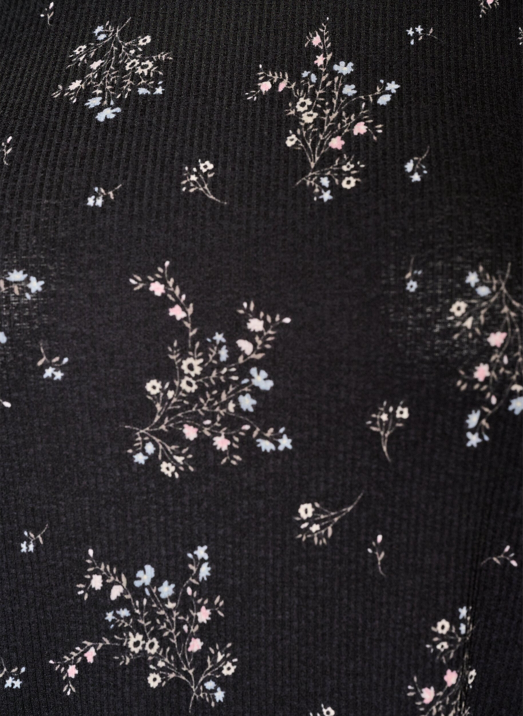 ZizzifashionPatterned blouse with short sleeves, Black, Packshot image number 2