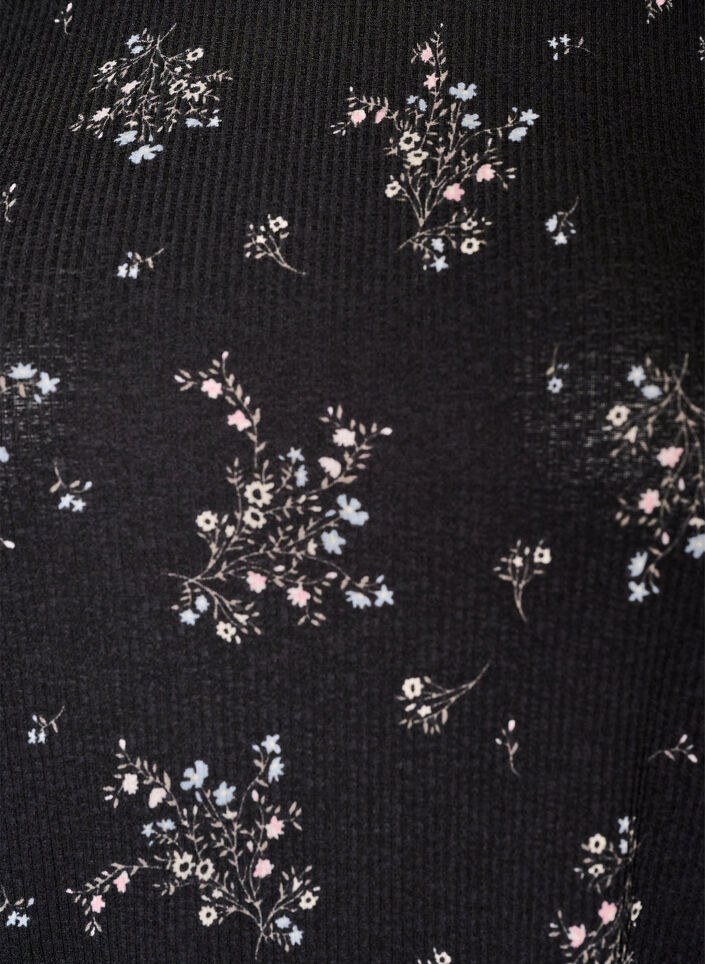 Patterned blouse with short sleeves, Black, Packshot image number 2