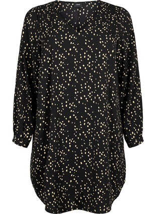 V-neck dress with print, Black Dot AOP, Packshot image number 0