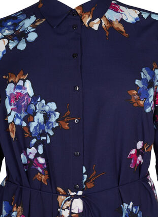 FLASH - Shirt dress with print, Big Blue Flower, Packshot image number 2
