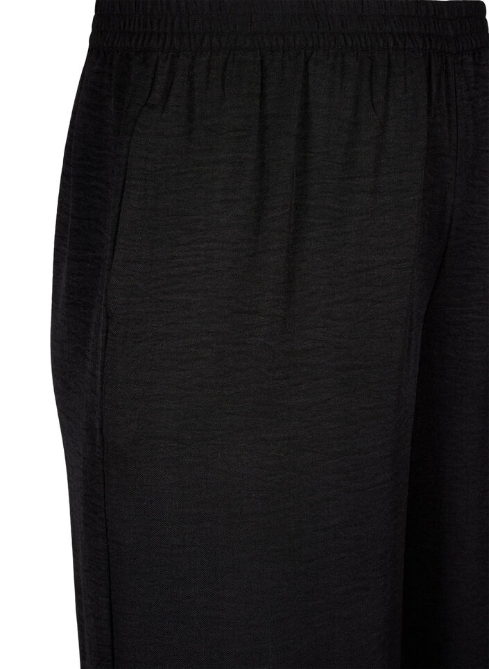 Loose trousers with elasticated waistband and pockets, Black, Packshot image number 2