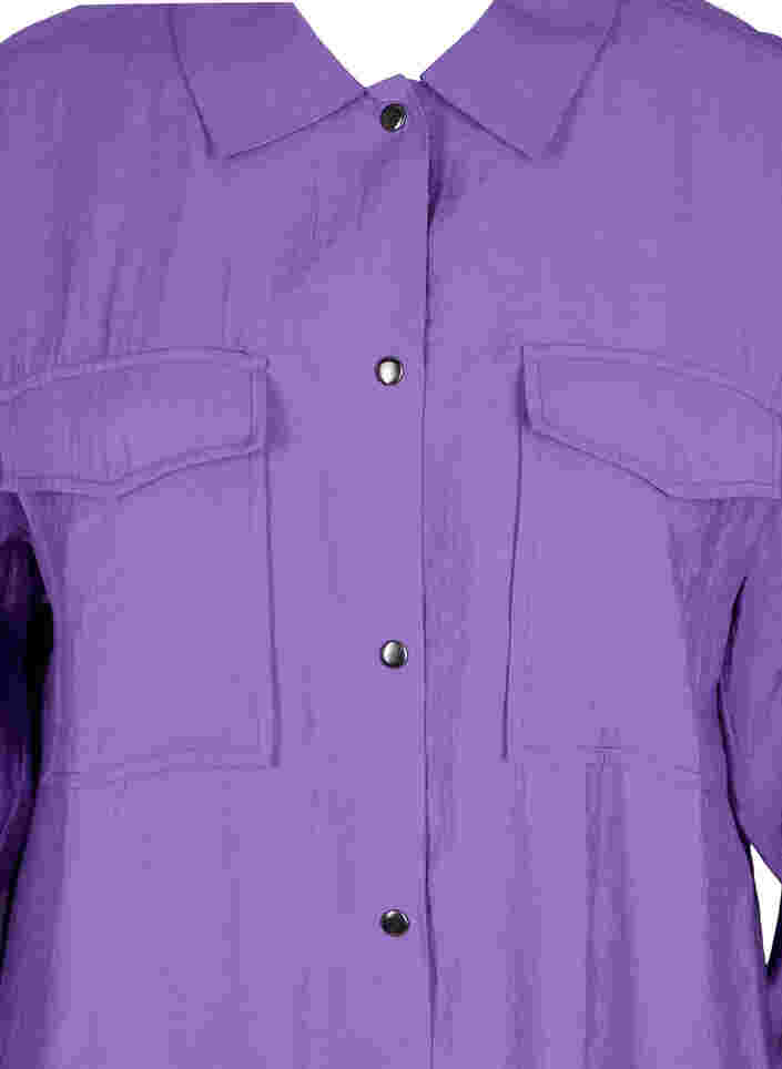 Long viscose shirt with buttons, Royal Lilac, Packshot image number 2