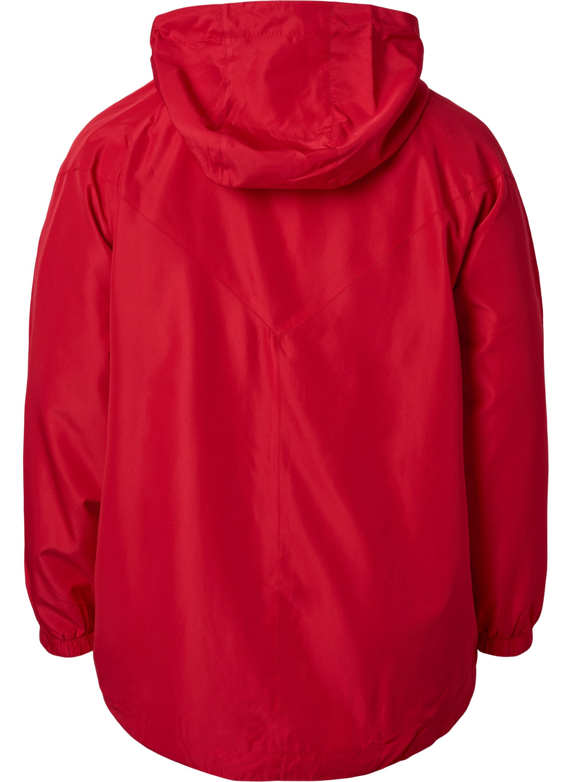 Zizzifashion Short jacket with hood and adjustable bottom, Tango Red, Packshot image number 1