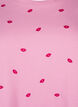 Organic cotton T-shirt with embroidered lips, Rose Bl. Lips Emb. , Packshot image number 2