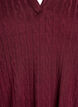 Jersey blouse with collar and cable pattern, Dark Bordeaux, Packshot image number 2