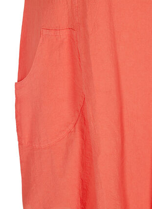 Short sleeve cotton dress, Hot Coral, Packshot image number 3