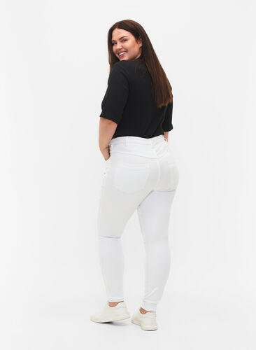 Super slim Amy jeans with high waist, White, Model image number 1