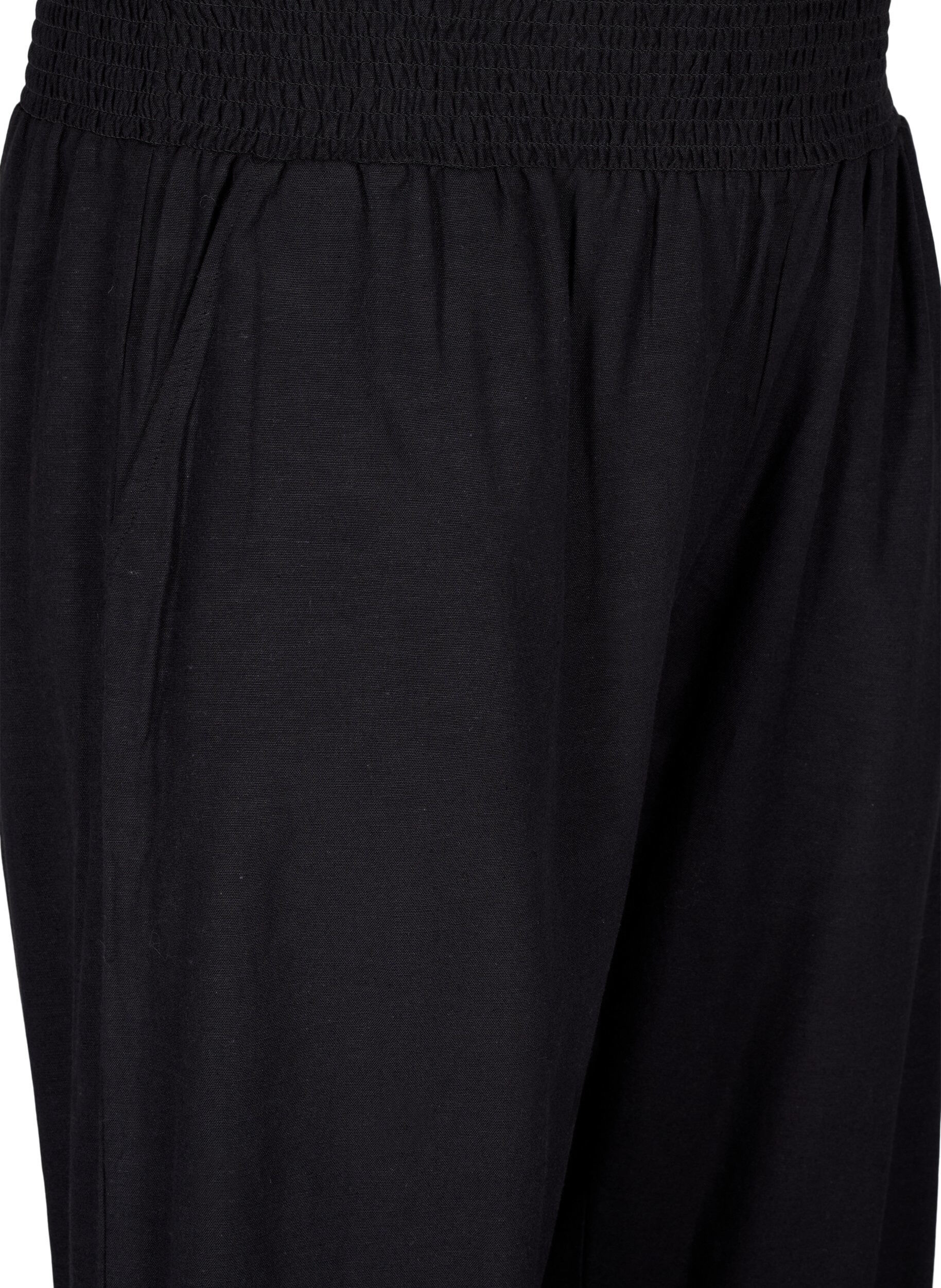 Zizzifashion Smock pants with linen, Black, Packshot image number 2