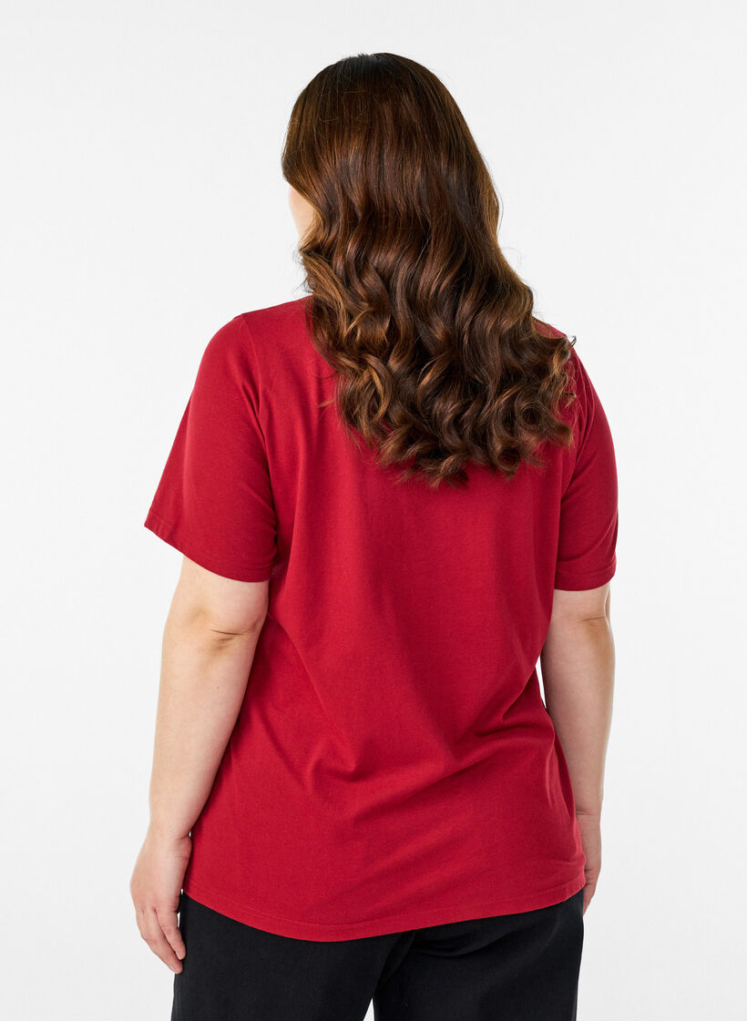T-shirt with motif, Red, Model image number 2