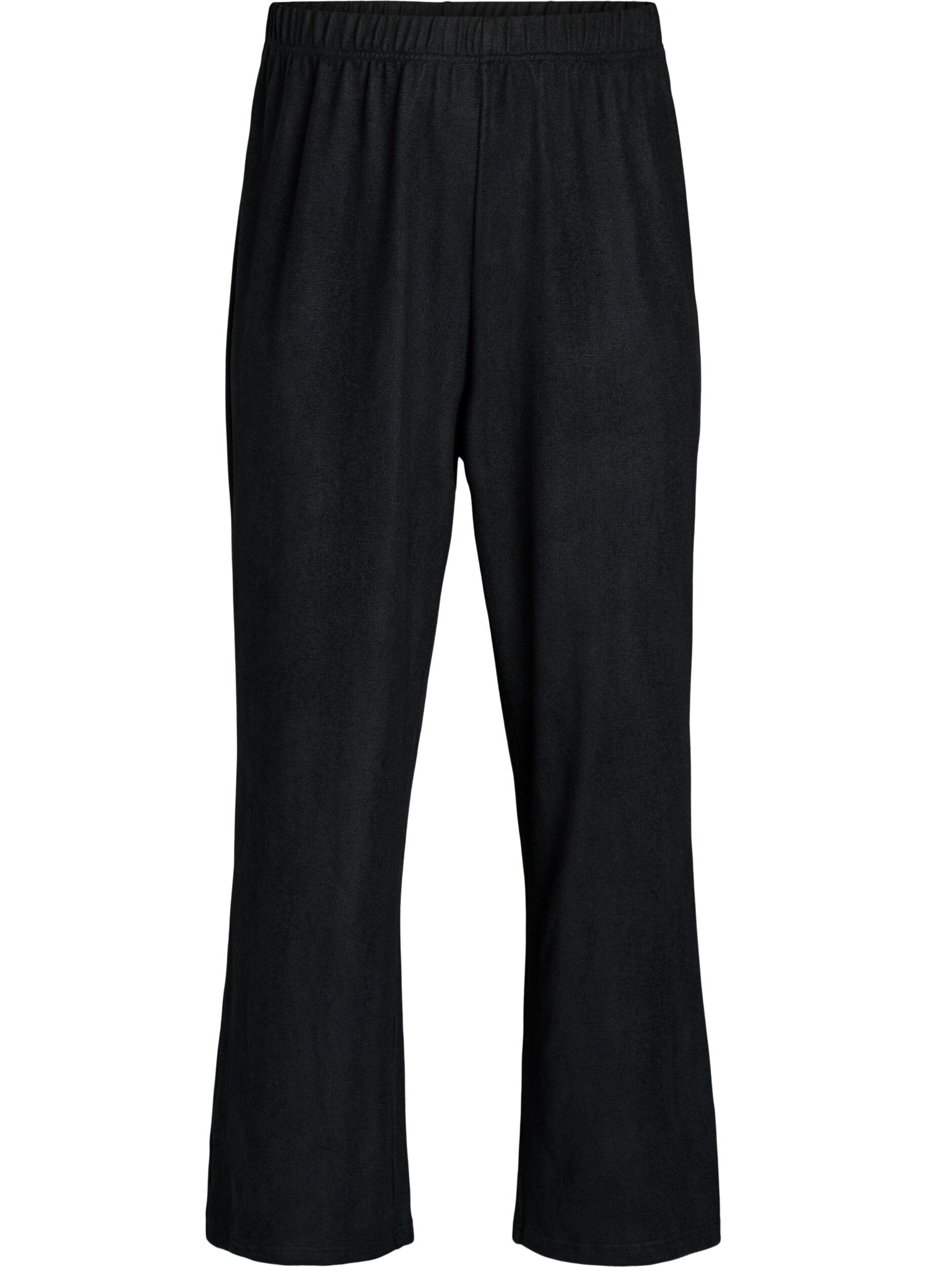 High-waisted wide-leg jersey trousers