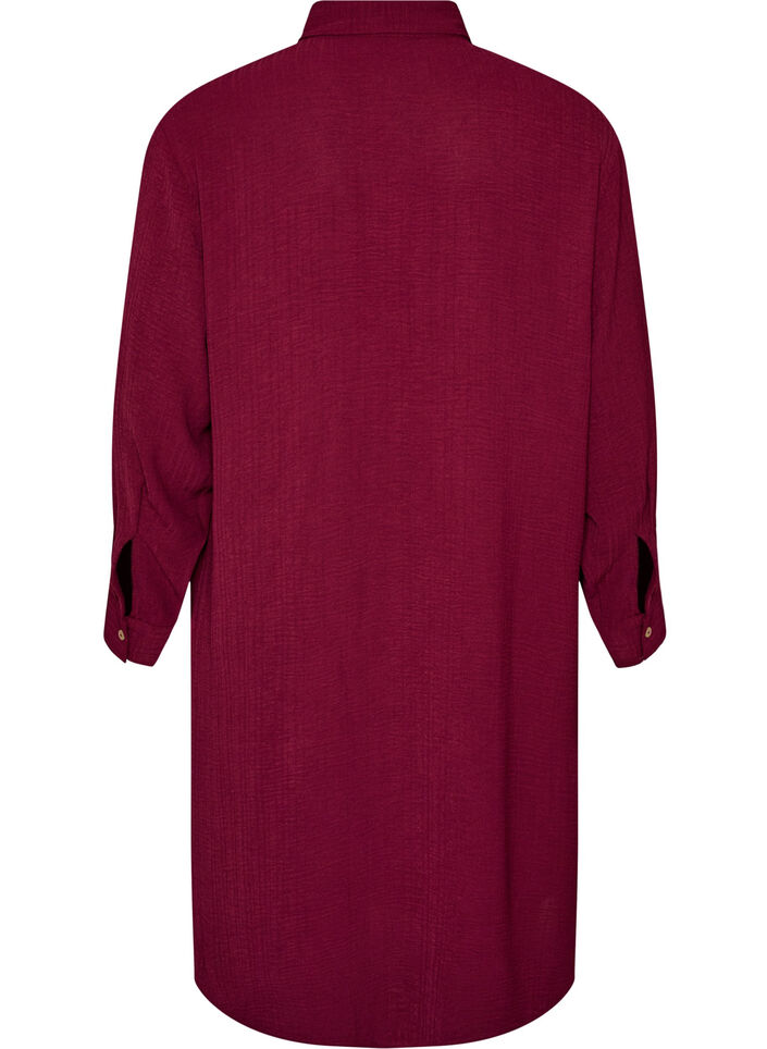Long shirt with a light texture, Red, Packshot image number 1