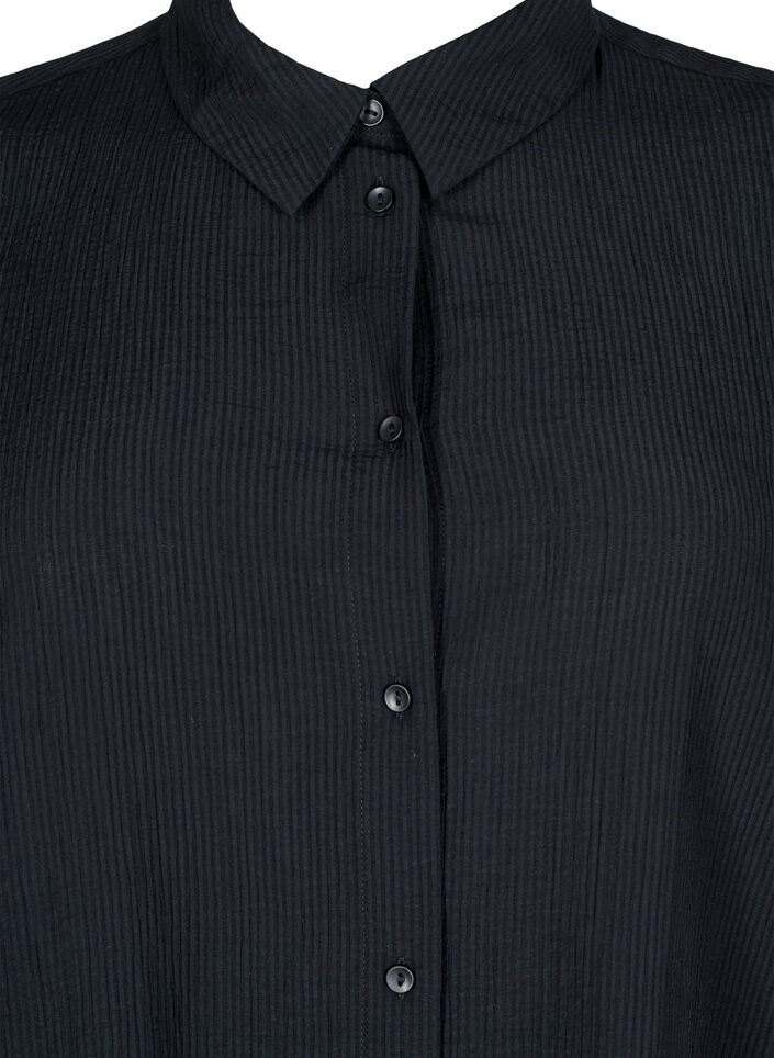 Shirt with a striped texture, Black, Packshot image number 2
