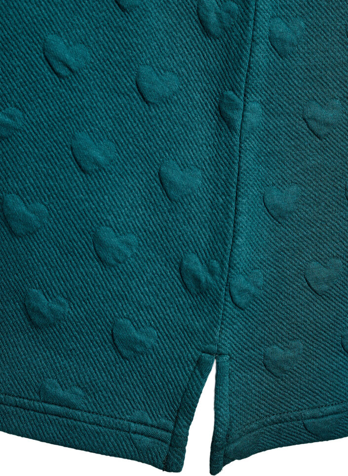 T-shirt in embossed cotton jersey, Green, Packshot image number 3