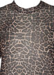 Mesh blouse with leopard pattern, Brown, Packshot image number 2