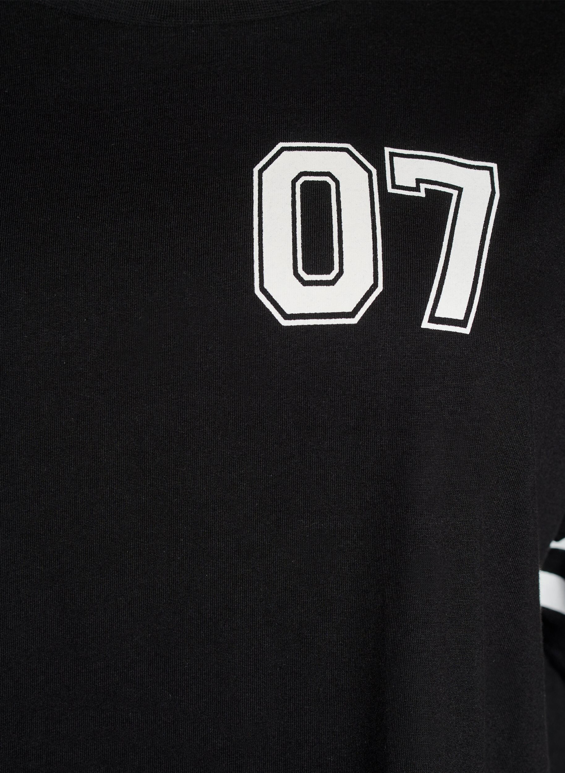 Zizzifashion Short T-shirt dress with sporty details, Black, Packshot image number 2