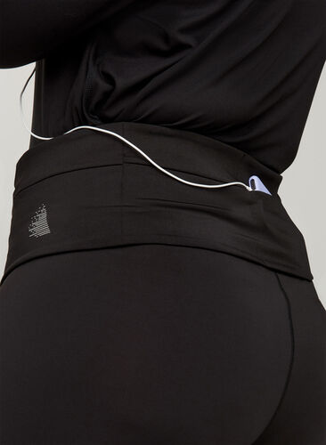 Running belt with pockets and zips, Black, Model image number 0