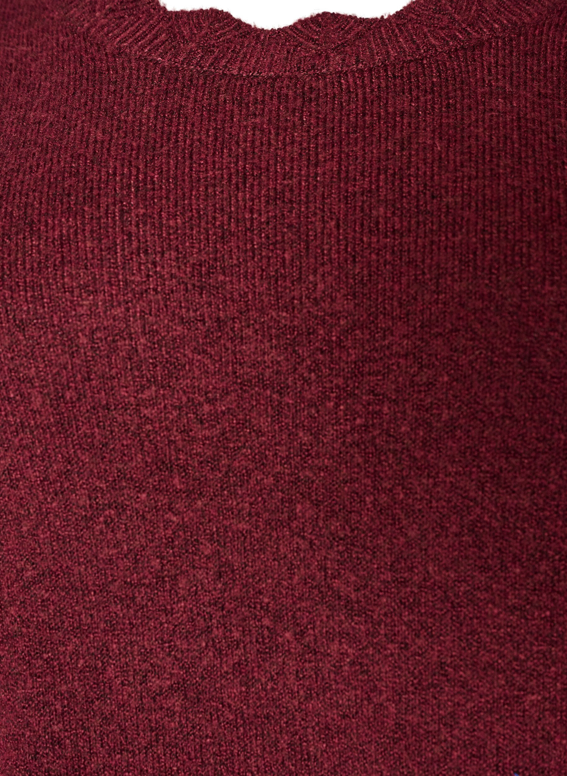 ZizzifashionShort knitted dress with wavy hem and slits, Red, Packshot image number 2