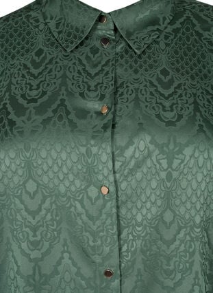 Long shirt with textured pattern, Duck Green, Packshot image number 2