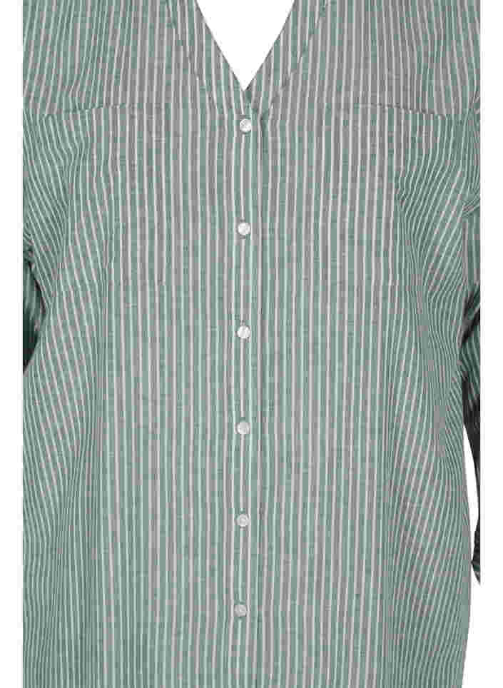 Striped shirt in 100% cotton, Cilantro Stripe , Packshot image number 2