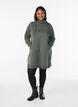 Short sweatshirt dress with high collar and pockets, Green, Model image number 1