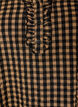 Checked cotton dress with ruffle details, Brown, Packshot image number 2