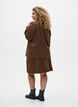 Short faux suede A-line skirt, Brown, Model image number 2