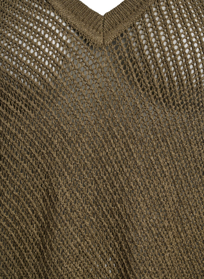 FLASH - Short-sleeved knitted blouse with v-neck, Green, Packshot image number 2