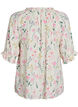 Floral viscose blouse with half-length sleeves, Vanilla, Packshot image number 1