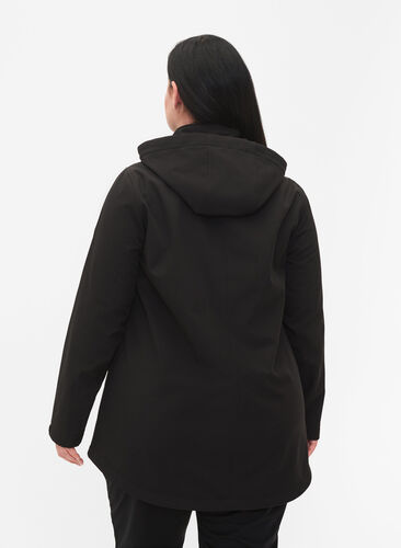 	 Softshell jacket with detachable hood, Black, Model image number 1