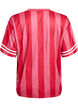 Sporty T-shirt with checks and text print, Red, Packshot image number 1