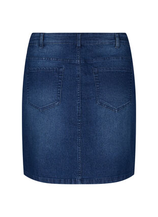 FLASH - Denim skirt with button closure, Dark Blue Denim, Packshot image number 1
