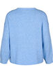 Long-sleeved knitted jumper with wool and a round neck, Della R. Blue Mel., Packshot image number 1