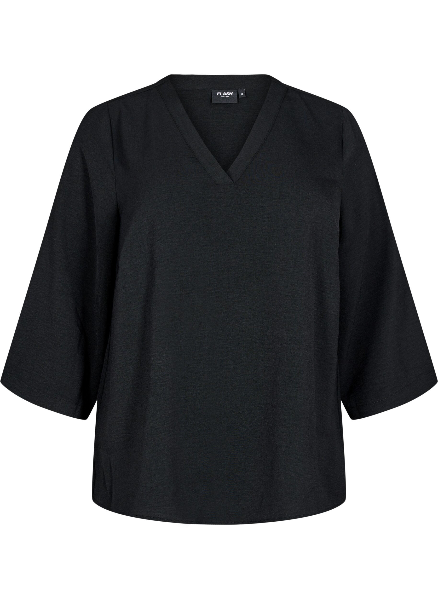 Zizzifashion Blouse with 3/4 sleeves, Black, Packshot image number 0