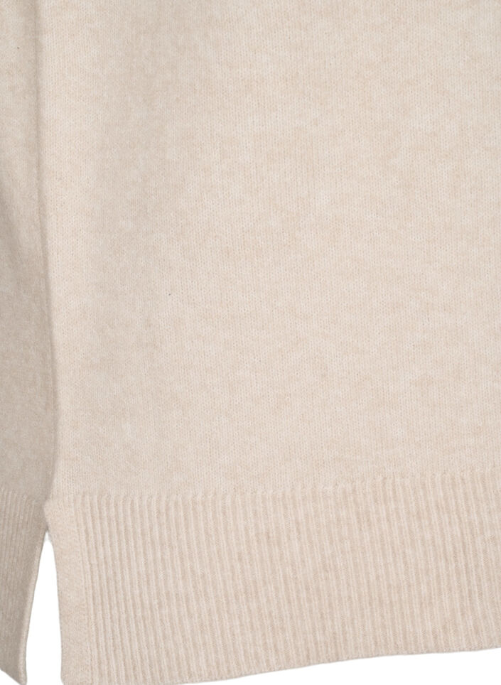 Knitted vest with ribbed edge, Pumice Stone Mel., Packshot image number 3